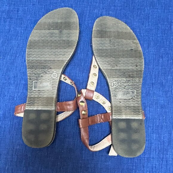 Brown Aeropostale embellished sandals SZ 10 - Picture 4 of 5